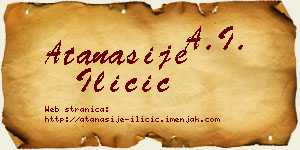 Atanasije Iličić vizit kartica